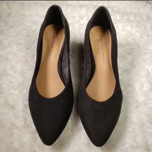 Christian Siriano Black Block Heels Faux Suede 7.5